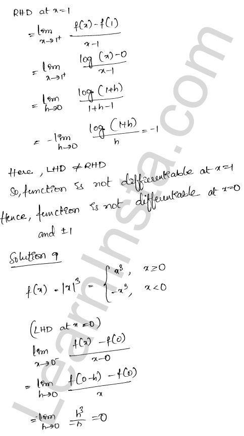 RD Sharma Class 12 Solutions Chapter 10 Differentiability VSAQ 1.9