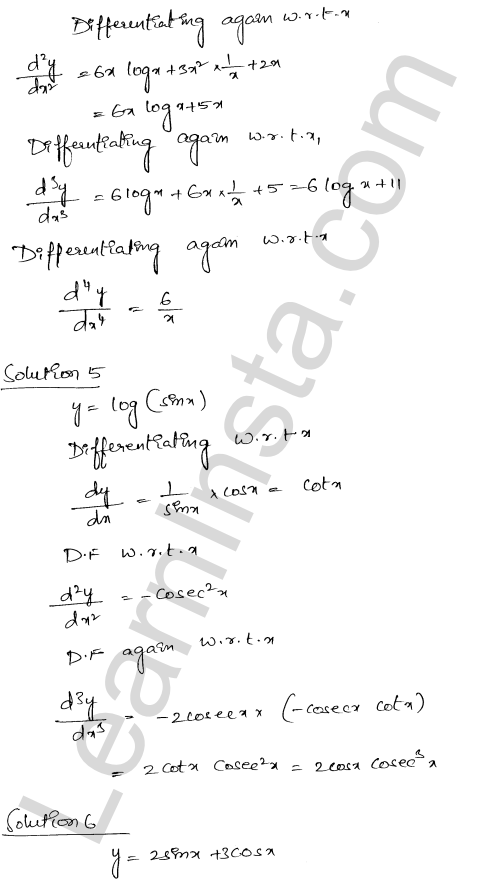 RD Sharma Class 12 Solutions Chapter 12 Higher Order Derivatives Ex 12.1 1.6