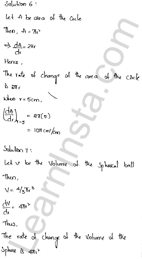 RD Sharma Class 12 Solutions Chapter 13 Derivative as a Rate Measurer Ex 13.1 1.4