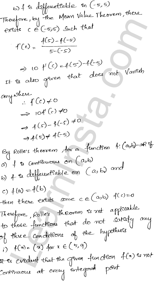 RD Sharma Class 12 Solutions Chapter 15 Mean Value Theorems Ex 15.1 1.25