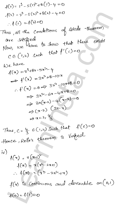 RD Sharma Class 12 Solutions Chapter 15 Mean Value Theorems Ex 15.1 1.5