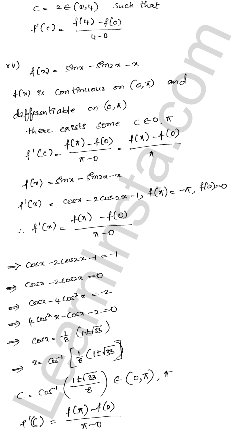 RD Sharma Class 12 Solutions Chapter 15 Mean Value Theorems Ex 15.2 1.13