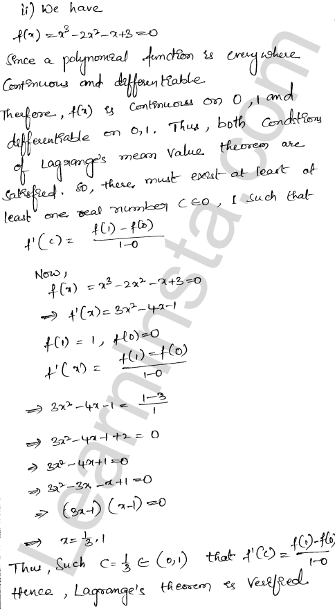 RD Sharma Class 12 Solutions Chapter 15 Mean Value Theorems Ex 15.2 1.2