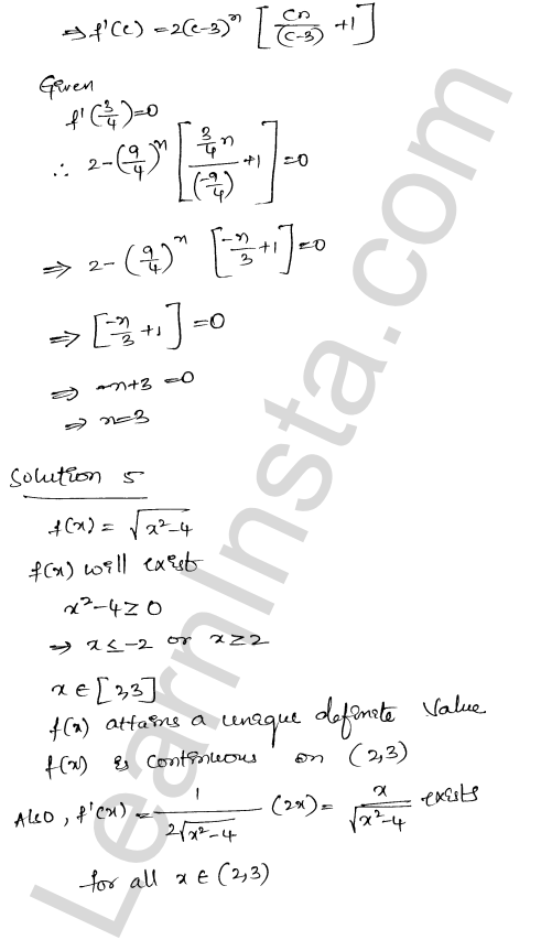 RD Sharma Class 12 Solutions Chapter 15 Mean Value Theorems Ex 15.2 1.27