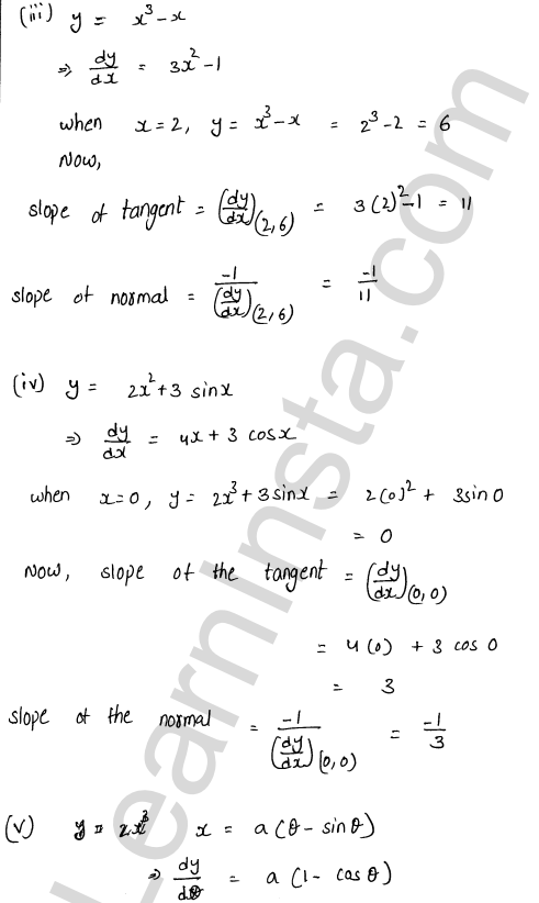 RD Sharma Class 12 Solutions Chapter 16 Tangents and Normals Ex 16.1 1.2