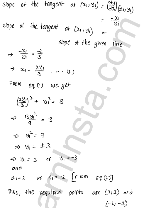 RD Sharma Class 12 Solutions Chapter 16 Tangents and Normals Ex 16.1 1.21