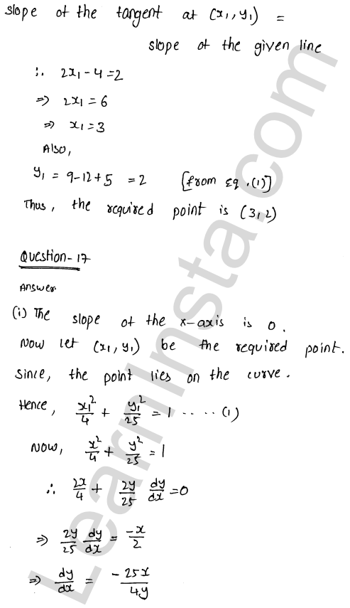 RD Sharma Class 12 Solutions Chapter 16 Tangents and Normals Ex 16.1 1.24