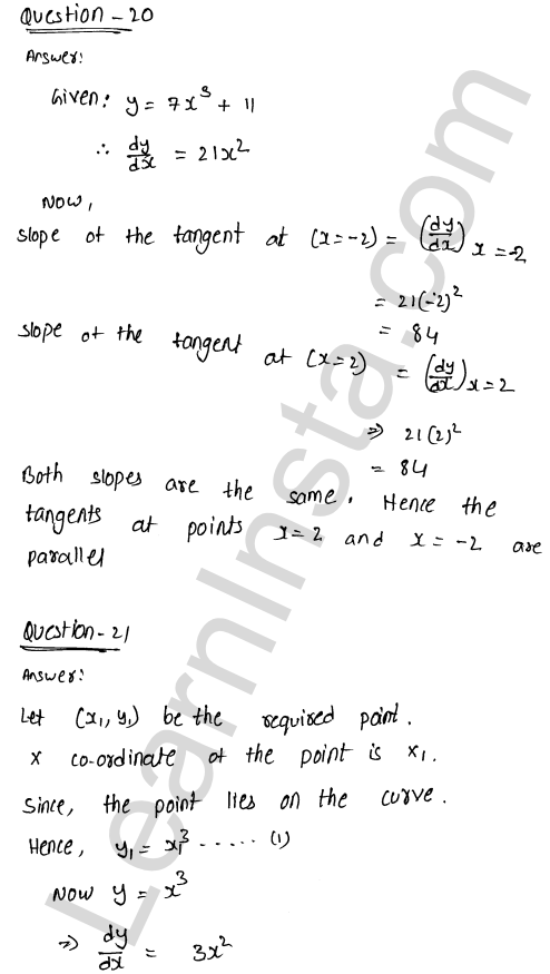 RD Sharma Class 12 Solutions Chapter 16 Tangents and Normals Ex 16.1 1.30