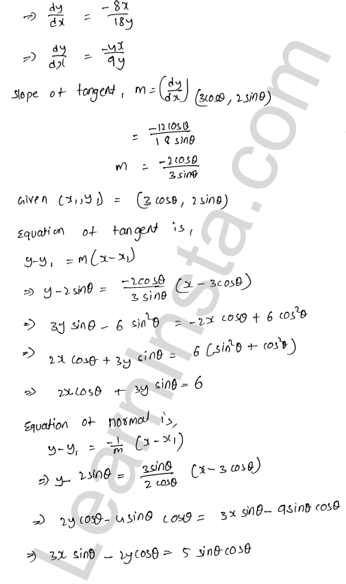 RD Sharma Class 12 Solutions Chapter 16 Tangents and Normals Ex 16.2 1.20