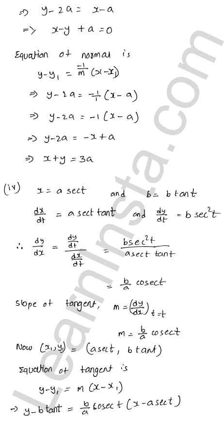 RD Sharma Class 12 Solutions Chapter 16 Tangents and Normals Ex 16.2 1.26