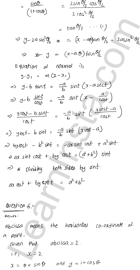 RD Sharma Class 12 Solutions Chapter 16 Tangents and Normals Ex 16.2 1.28