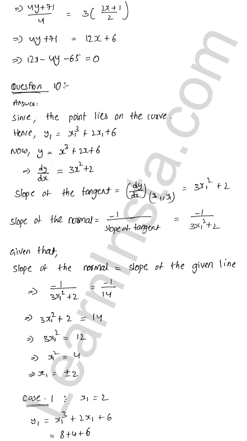 RD Sharma Class 12 Solutions Chapter 16 Tangents and Normals Ex 16.2 1.32