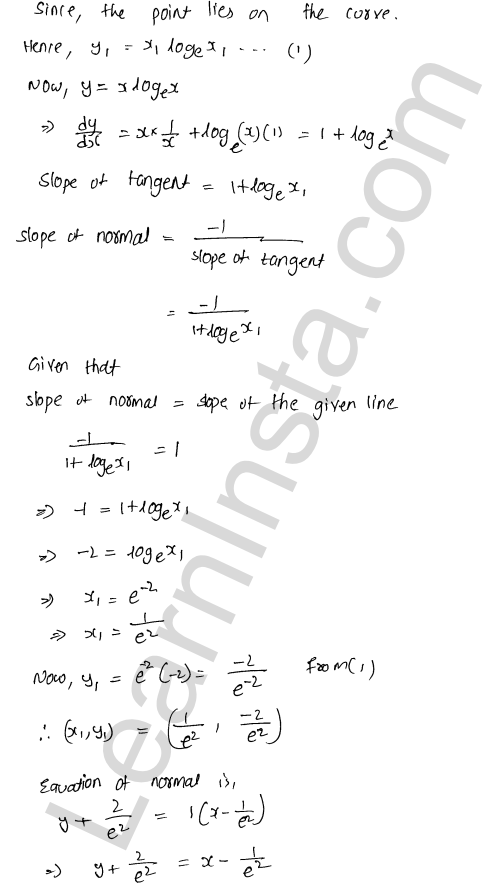 RD Sharma Class 12 Solutions Chapter 16 Tangents and Normals Ex 16.2 1.36