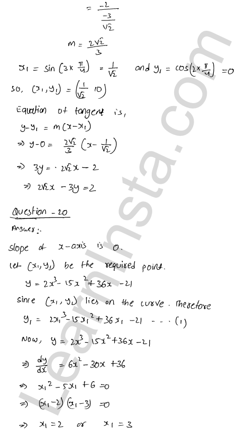 RD Sharma Class 12 Solutions Chapter 16 Tangents and Normals Ex 16.2 1.45