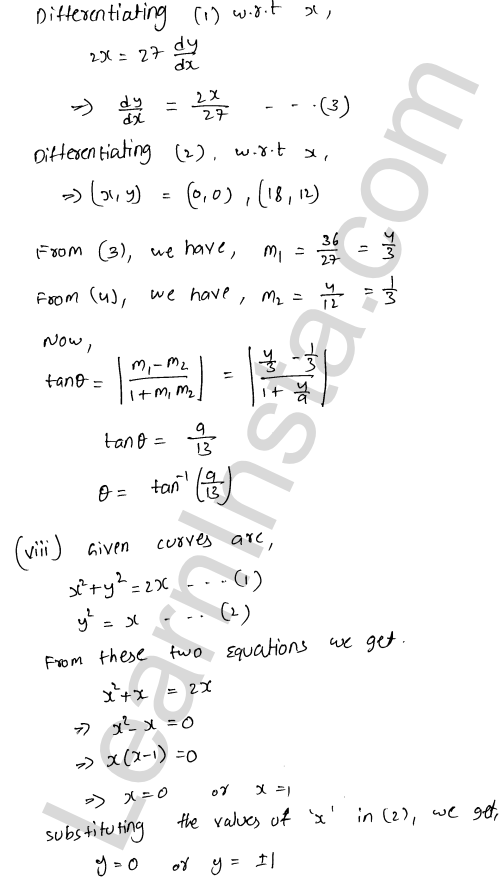 RD Sharma Class 12 Solutions Chapter 16 Tangents and Normals Ex 16.3 1.13