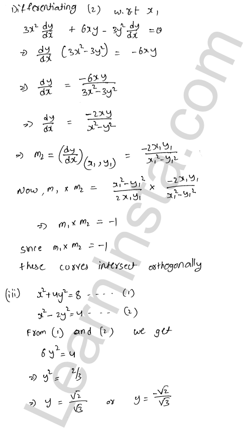 RD Sharma Class 12 Solutions Chapter 16 Tangents and Normals Ex 16.3 1.17