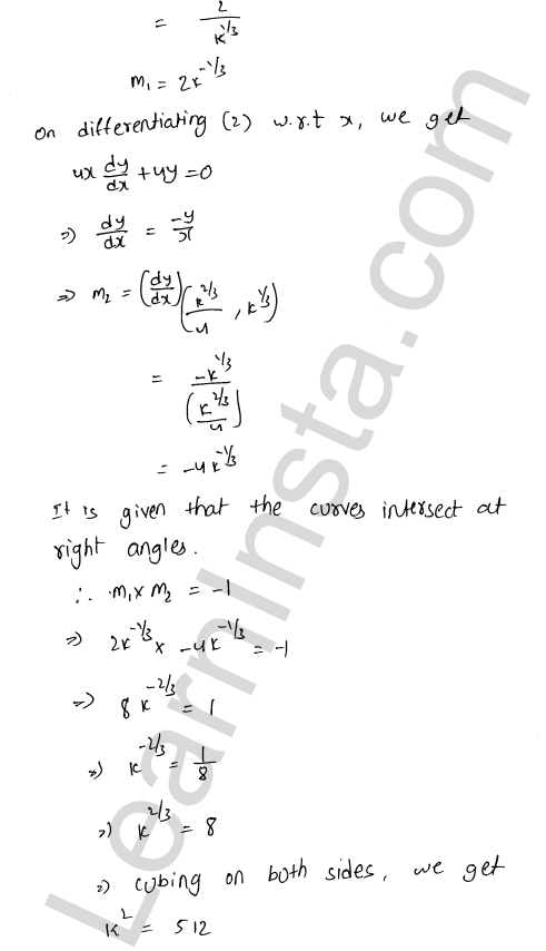 RD Sharma Class 12 Solutions Chapter 16 Tangents and Normals Ex 16.3 1.23