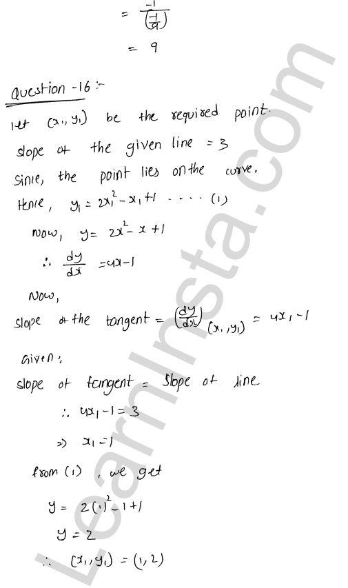 RD Sharma Class 12 Solutions Chapter 16 Tangents and Normals VSAQ 1.11