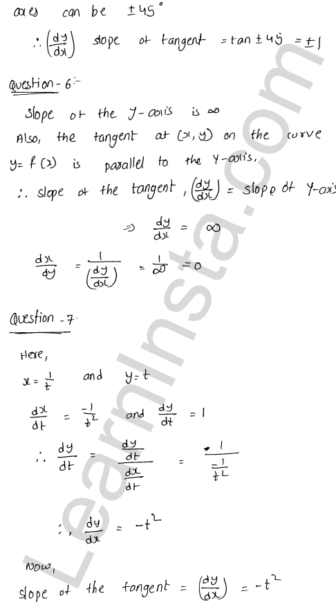 RD Sharma Class 12 Solutions Chapter 16 Tangents and Normals VSAQ 1.3