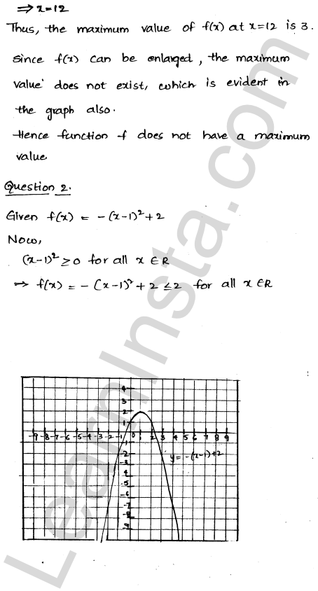 RD Sharma Class 12 Solutions Chapter 18 Maxima and Minima Ex 18.1 1.2