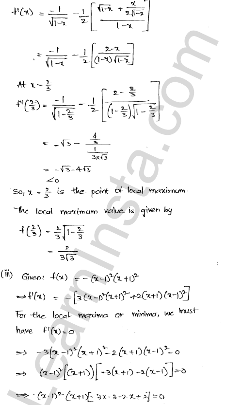 RD Sharma Class 12 Solutions Chapter 18 Maxima and Minima Ex 18.3 1.19