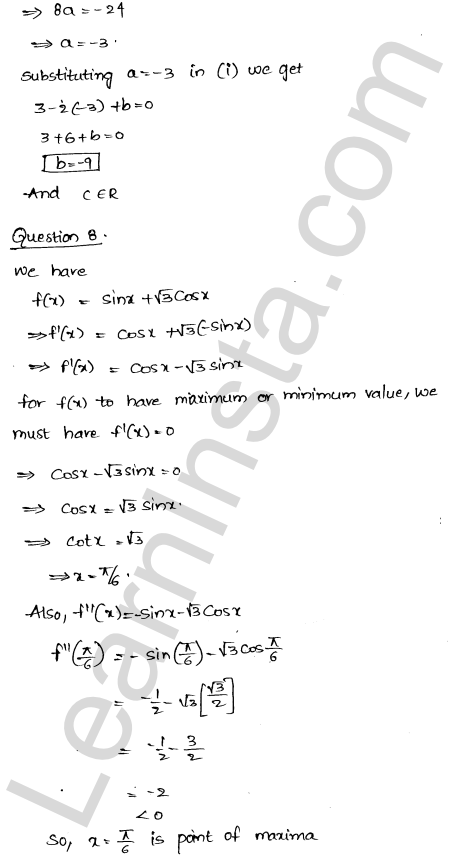 RD Sharma Class 12 Solutions Chapter 18 Maxima and Minima Ex 18.3 1.26