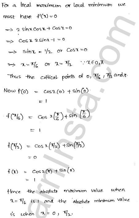 RD Sharma Class 12 Solutions Chapter 18 Maxima and Minima Ex 18.4 1.6