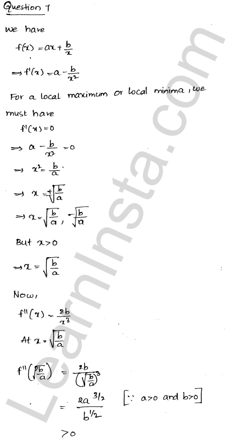 RD Sharma Class 12 Solutions Chapter 18 Maxima and Minima VSAQ 1.5