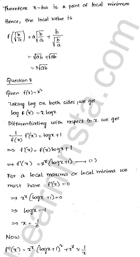 RD Sharma Class 12 Solutions Chapter 18 Maxima and Minima VSAQ 1.6