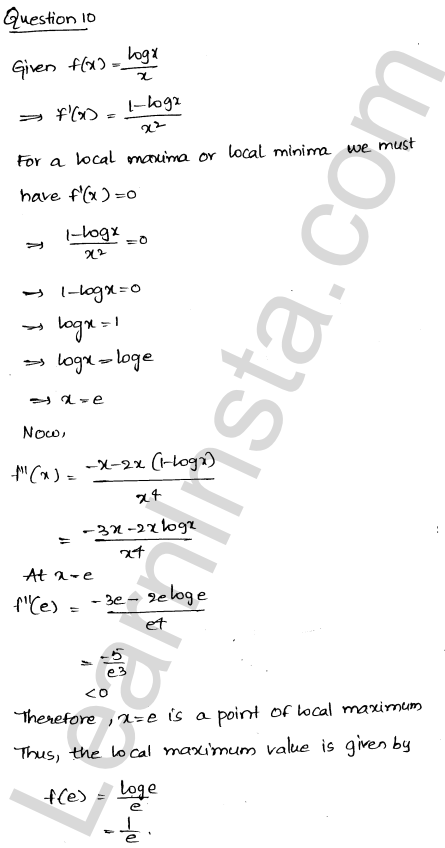 RD Sharma Class 12 Solutions Chapter 18 Maxima and Minima VSAQ 1.9