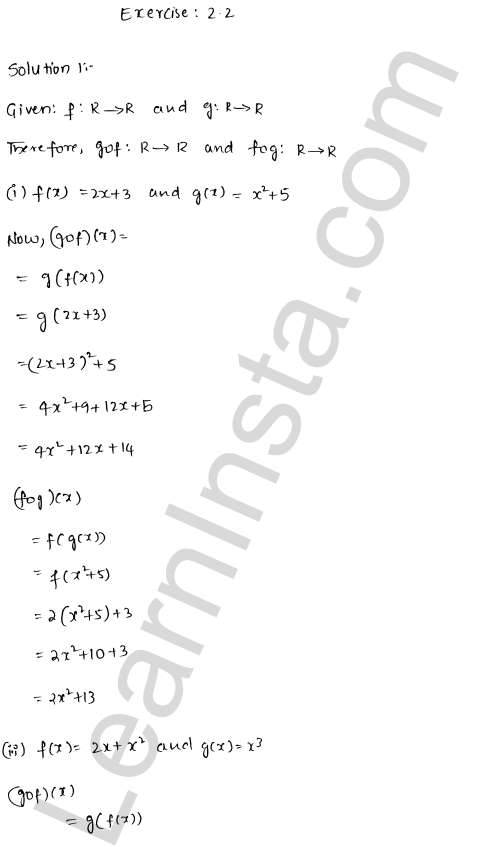 RD Sharma Class 12 Solutions Chapter 2 Functions Ex 2.2 1.1