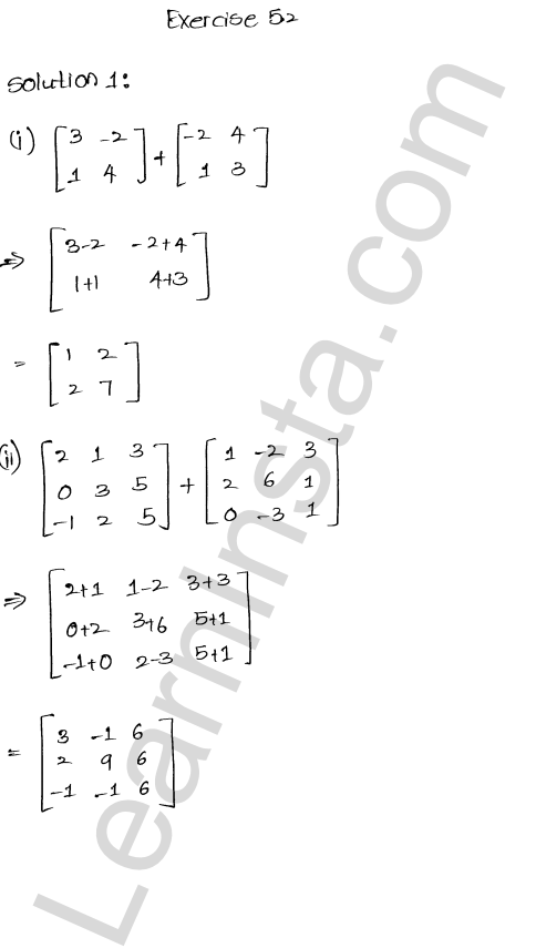 RD Sharma Class 12 Solutions Chapter 5 Algebra of Matrices Ex 5.2 1.1