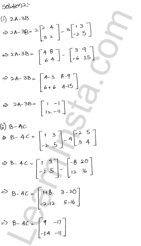 RD Sharma Class 12 Solutions Chapter 5 Algebra of Matrices Ex 5.2 1.2
