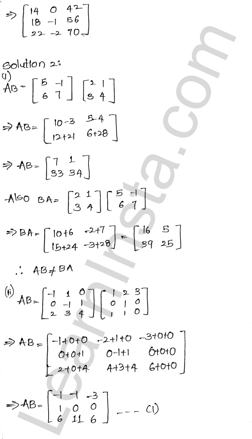 RD Sharma Class 12 Solutions Chapter 5 Algebra of Matrices Ex 5.3 1.2