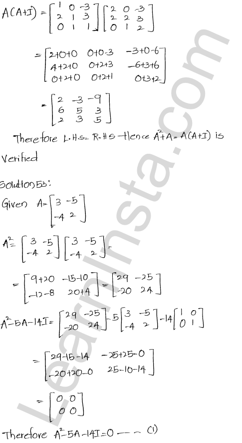 RD Sharma Class 12 Solutions Chapter 5 Algebra of Matrices Ex 5.3 1.58