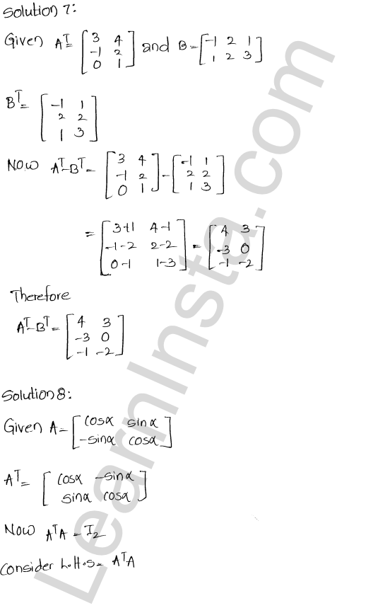 RD Sharma Class 12 Solutions Chapter 5 Algebra of Matrices Ex 5.4 1.10