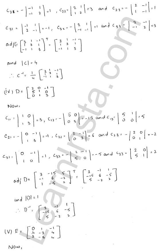 RD Sharma Class 12 Solutions Chapter 7 Adjoint and Inverse of a Matrix Ex 7.1 1.13