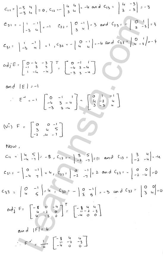 RD Sharma Class 12 Solutions Chapter 7 Adjoint and Inverse of a Matrix Ex 7.1 1.14