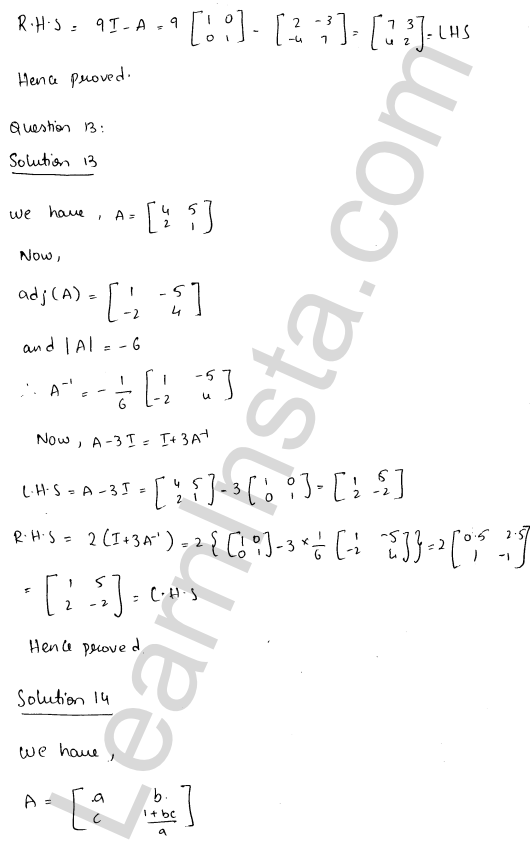 RD Sharma Class 12 Solutions Chapter 7 Adjoint and Inverse of a Matrix Ex 7.1 1.21