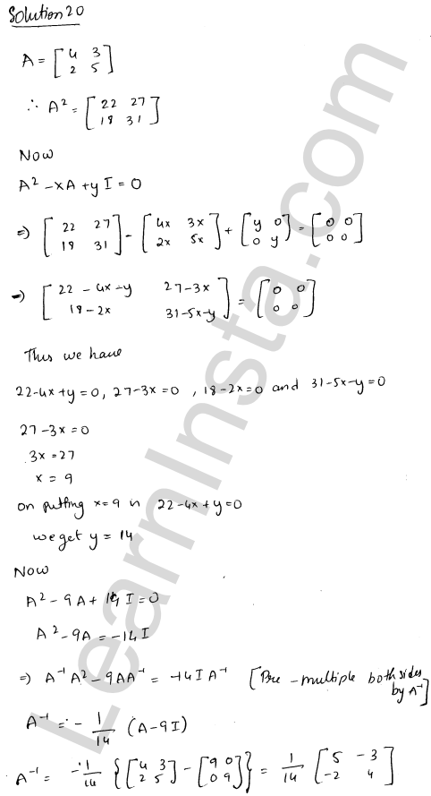 RD Sharma Class 12 Solutions Chapter 7 Adjoint and Inverse of a Matrix Ex 7.1 1.28