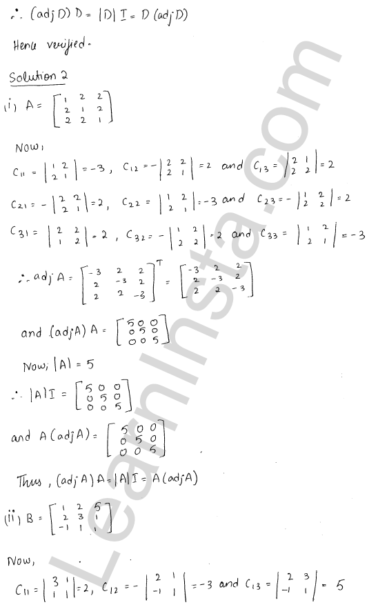 RD Sharma Class 12 Solutions Chapter 7 Adjoint and Inverse of a Matrix Ex 7.1 1.3