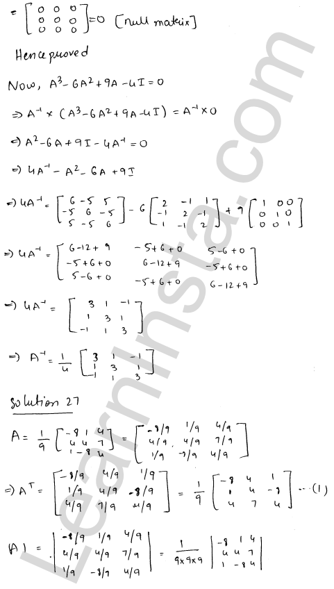 RD Sharma Class 12 Solutions Chapter 7 Adjoint and Inverse of a Matrix Ex 7.1 1.36