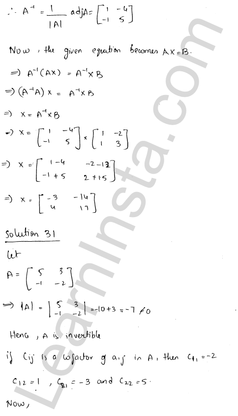 RD Sharma Class 12 Solutions Chapter 7 Adjoint and Inverse of a Matrix Ex 7.1 1.40