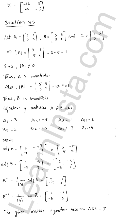 RD Sharma Class 12 Solutions Chapter 7 Adjoint and Inverse of a Matrix Ex 7.1 1.43