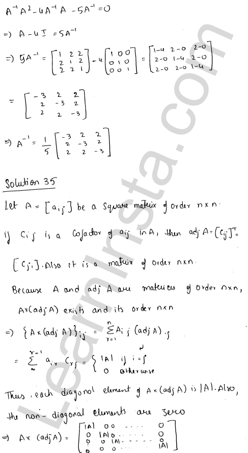 RD Sharma Class 12 Solutions Chapter 7 Adjoint and Inverse of a Matrix Ex 7.1 1.45
