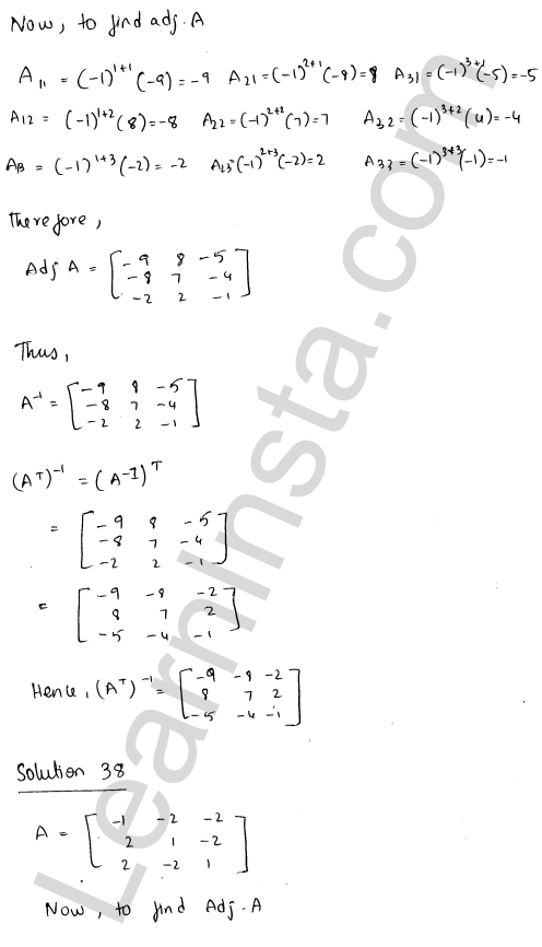 RD Sharma Class 12 Solutions Chapter 7 Adjoint and Inverse of a Matrix Ex 7.1 1.48