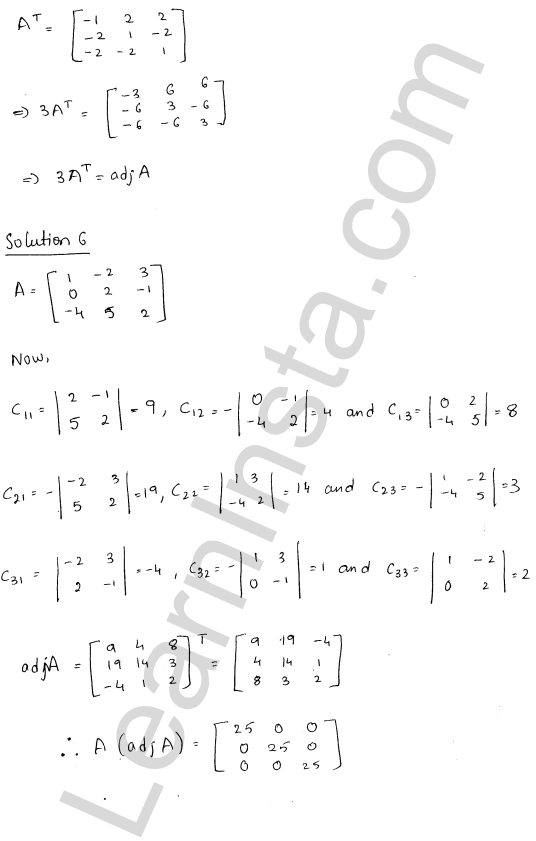 RD Sharma Class 12 Solutions Chapter 7 Adjoint and Inverse of a Matrix Ex 7.1 1.8