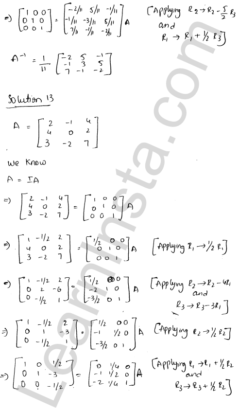 RD Sharma Class 12 Solutions Chapter 7 Adjoint and Inverse of a Matrix Ex 7.2 1.12