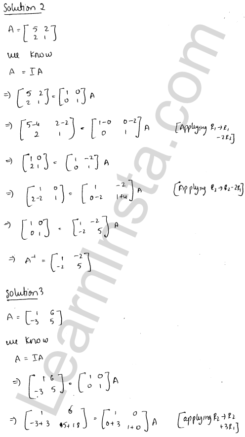 RD Sharma Class 12 Solutions Chapter 7 Adjoint and Inverse of a Matrix Ex 7.2 1.2
