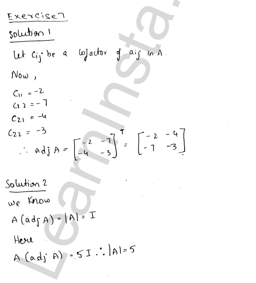 RD Sharma Class 12 Solutions Chapter 7 Adjoint and Inverse of a Matrix VSAQ 1.1